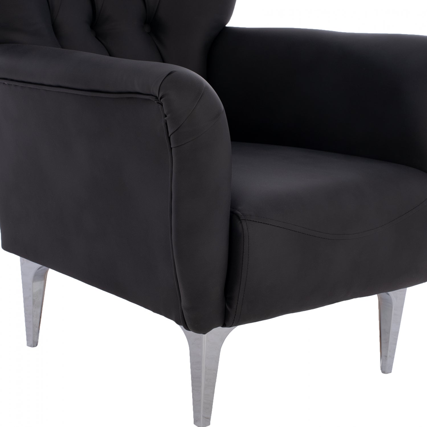 Кресло Честърфилд - черен цвят  87x88x100