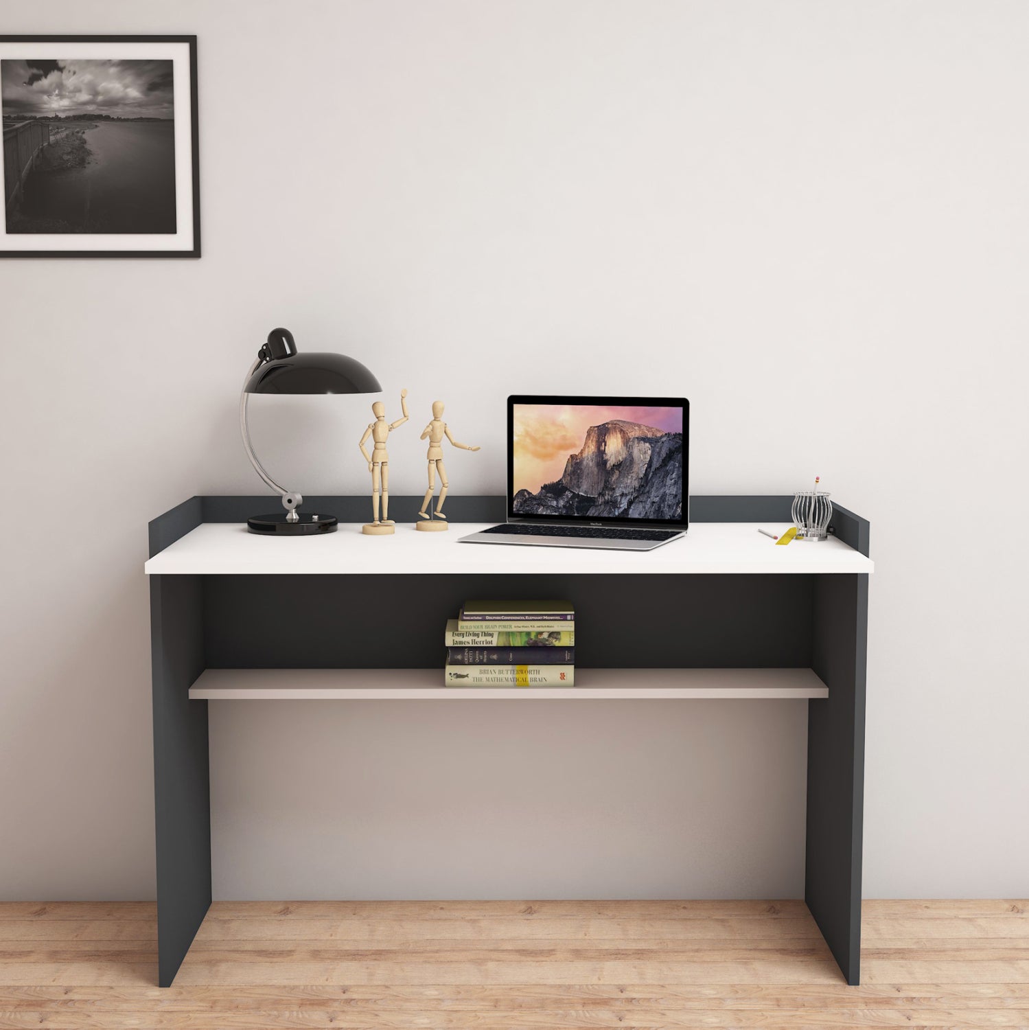 Офис бюро 9227 сив-бял цвят 118x58x80см