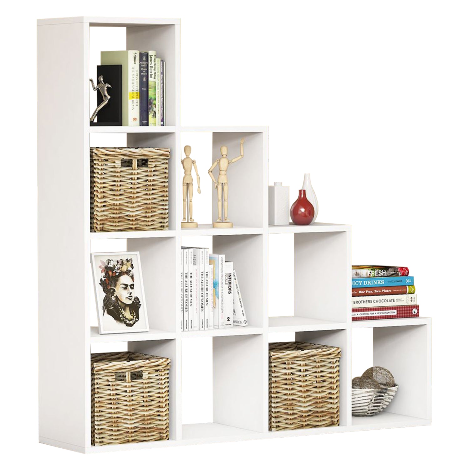 Библиотека Рио бял цвят 120x30x123,6см