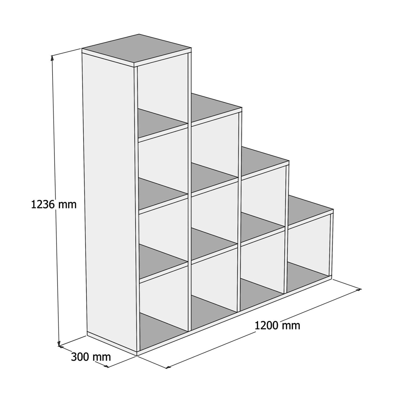 Библиотека RIO бял цвят 120x30x123,6см
