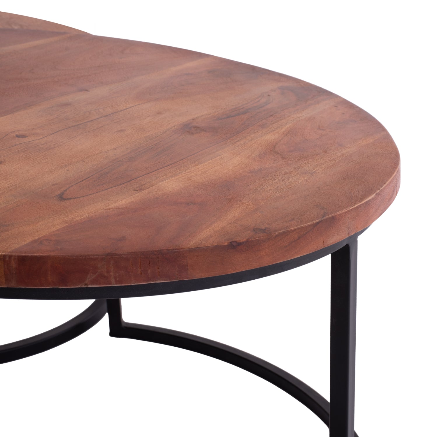 Комплект холни маси 3 бр орех-черен цвят