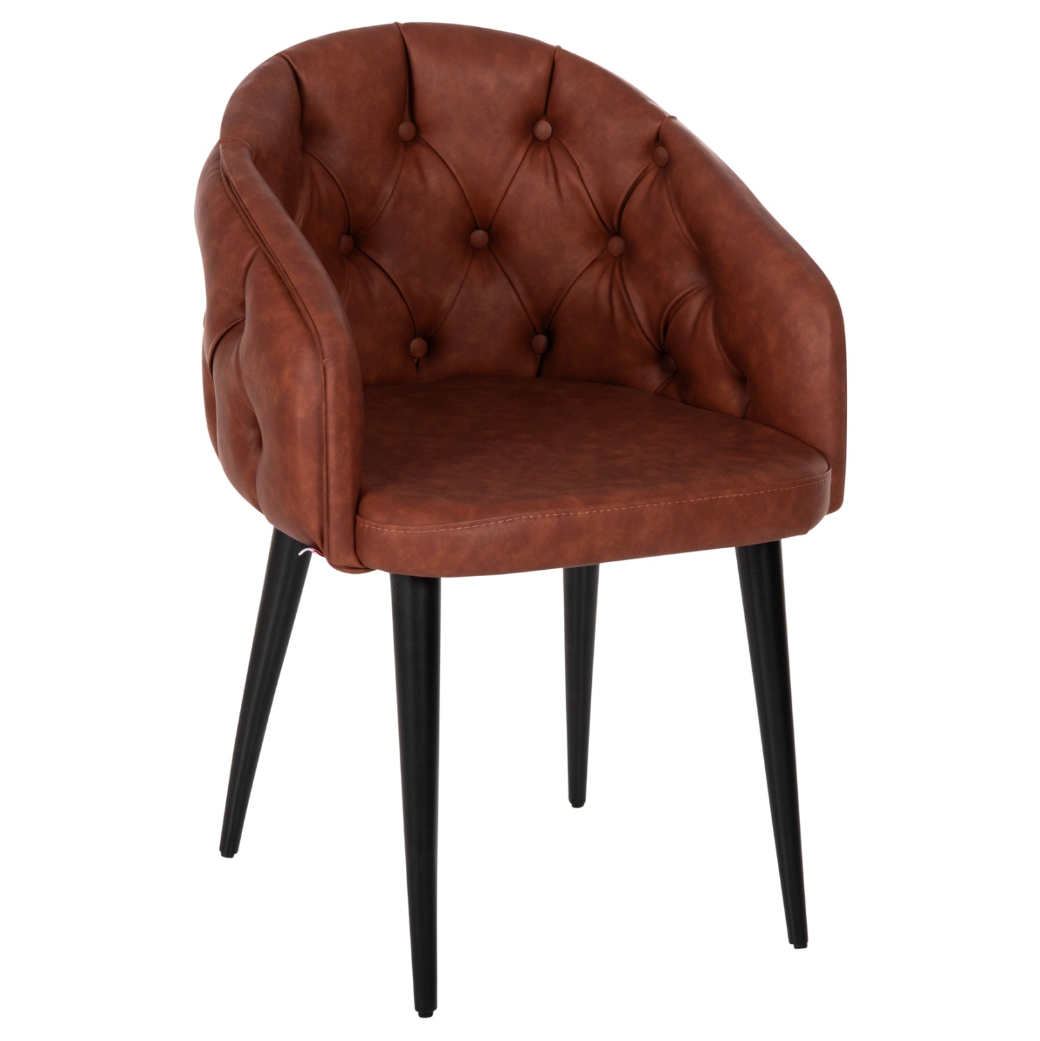 Фотьойл loretta с плот от изкуствена кожа и черни дървени крака 53x60x82см