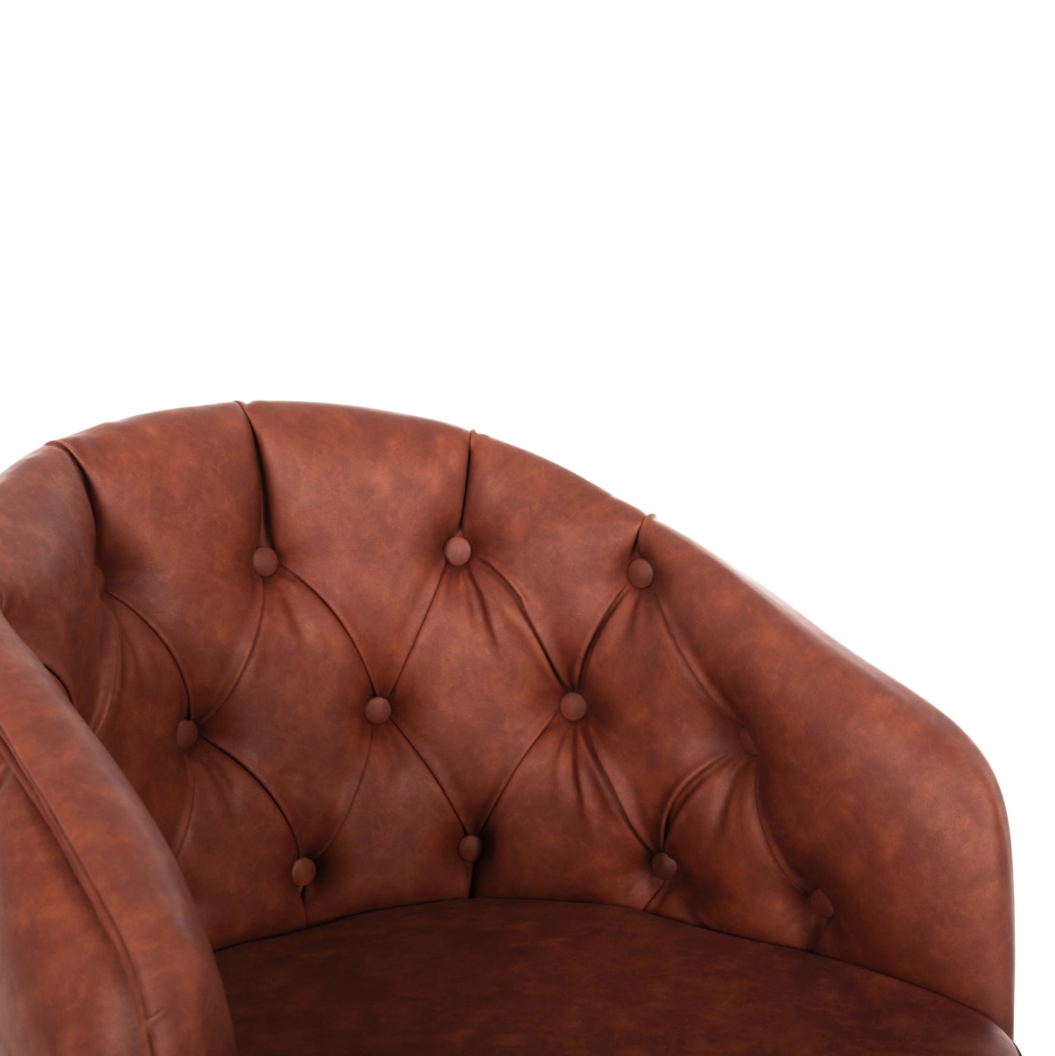 Фотьойл loretta с плот от изкуствена кожа и черни дървени крака 53x60x82см