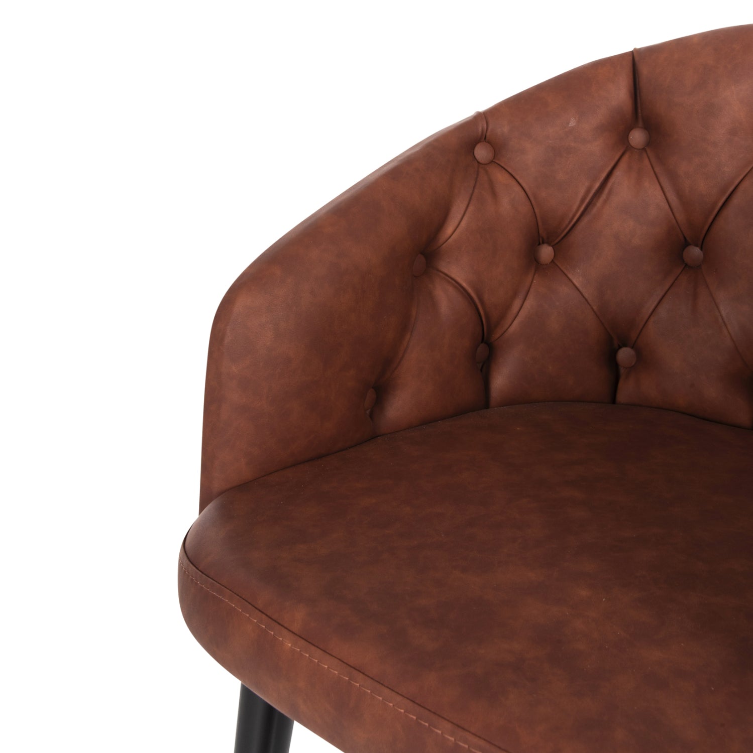 Фотьойл loretta с плот от изкуствена кожа и черни дървени крака 53x60x82см