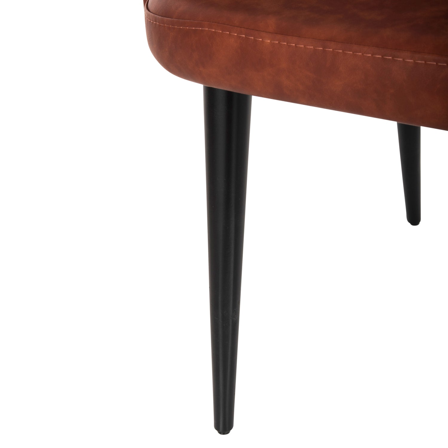 Фотьойл loretta с плот от изкуствена кожа и черни дървени крака 53x60x82см