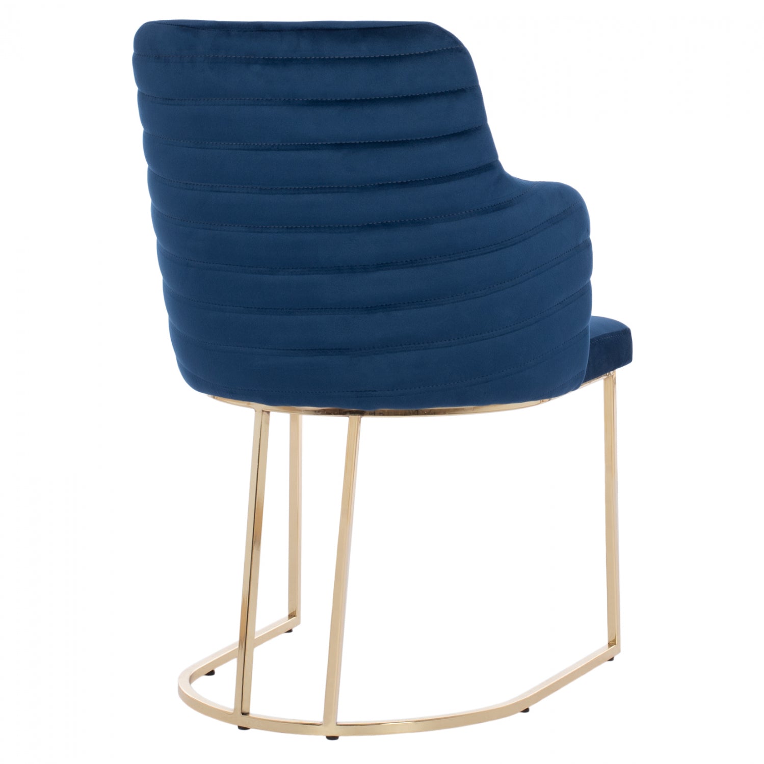 Фотьойл Солана  в синьо кадифе със златни метални крака 54x63x87в см