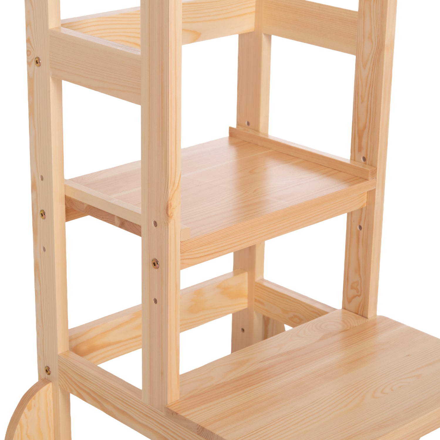 Детска учебна кула t.montessori pepe борова дървесина в естествен цвят 55x53x90hсм.