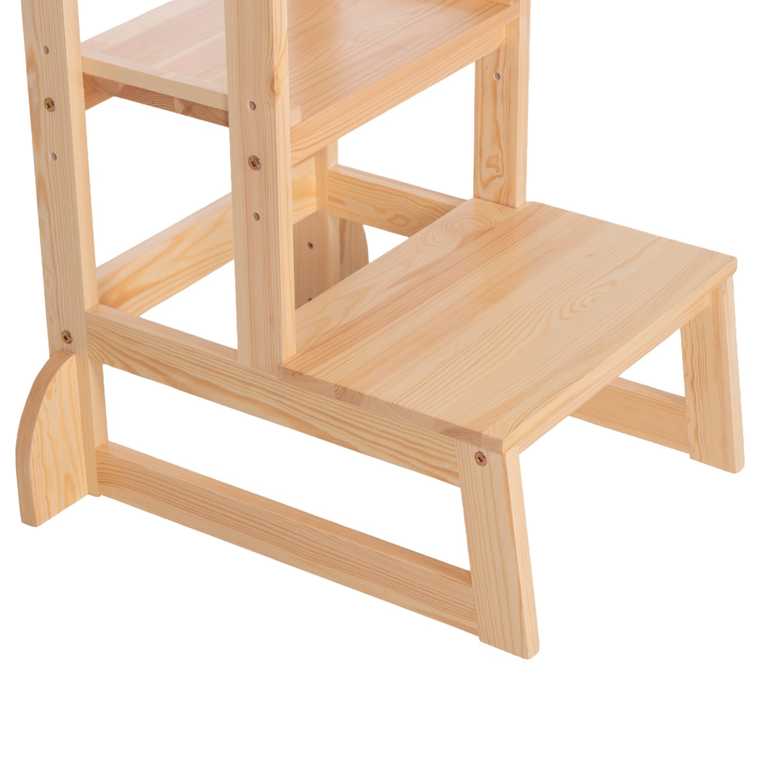 Детска учебна кула t.montessori pepe борова дървесина в естествен цвят 55x53x90hсм.
