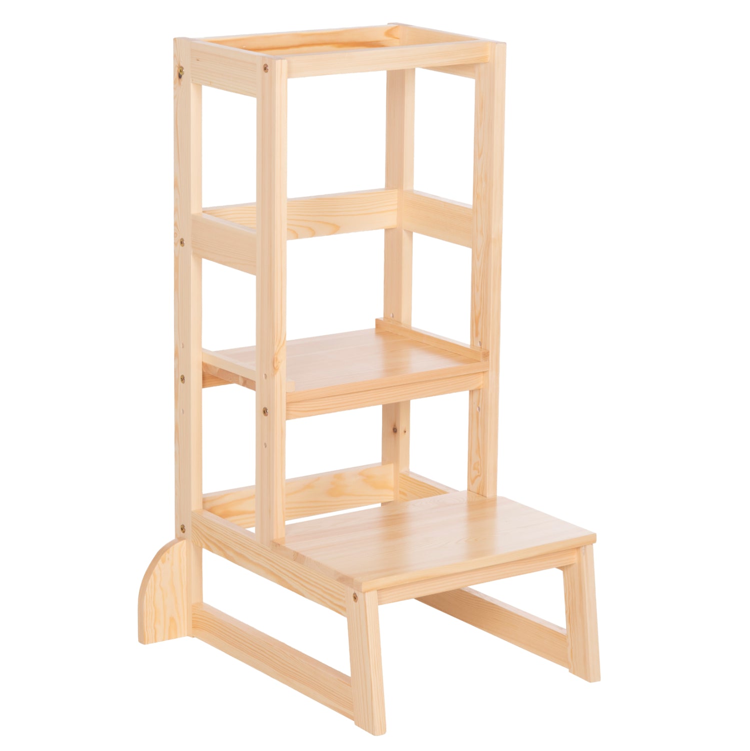 Детска учебна кула t.montessori pepe борова дървесина в естествен цвят 55x53x90hсм.