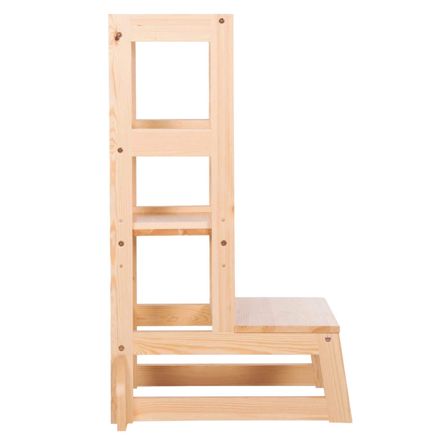 Детска учебна кула t.montessori pepe борова дървесина в естествен цвят 55x53x90hсм.