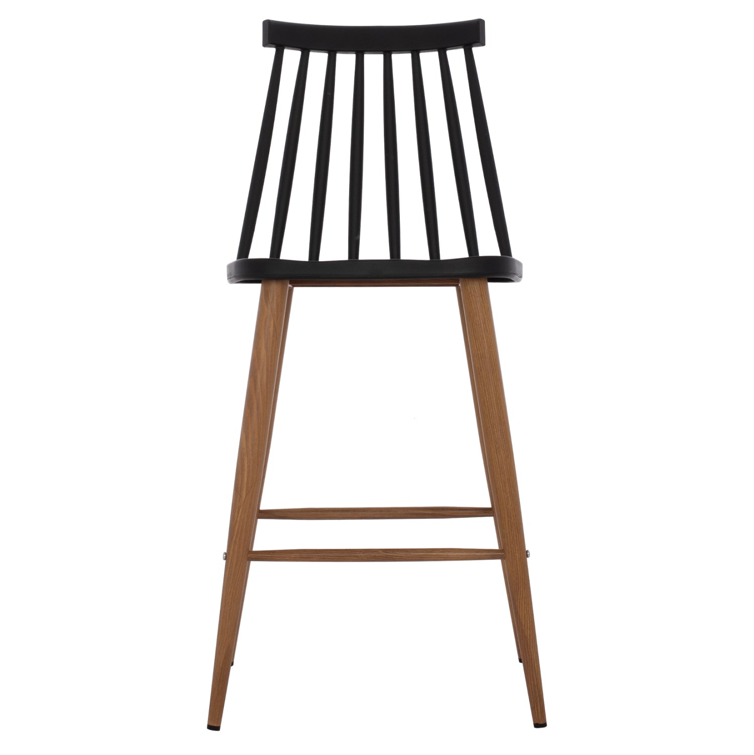 Бар стол Ванеса - средна височина цвят черен-натурал