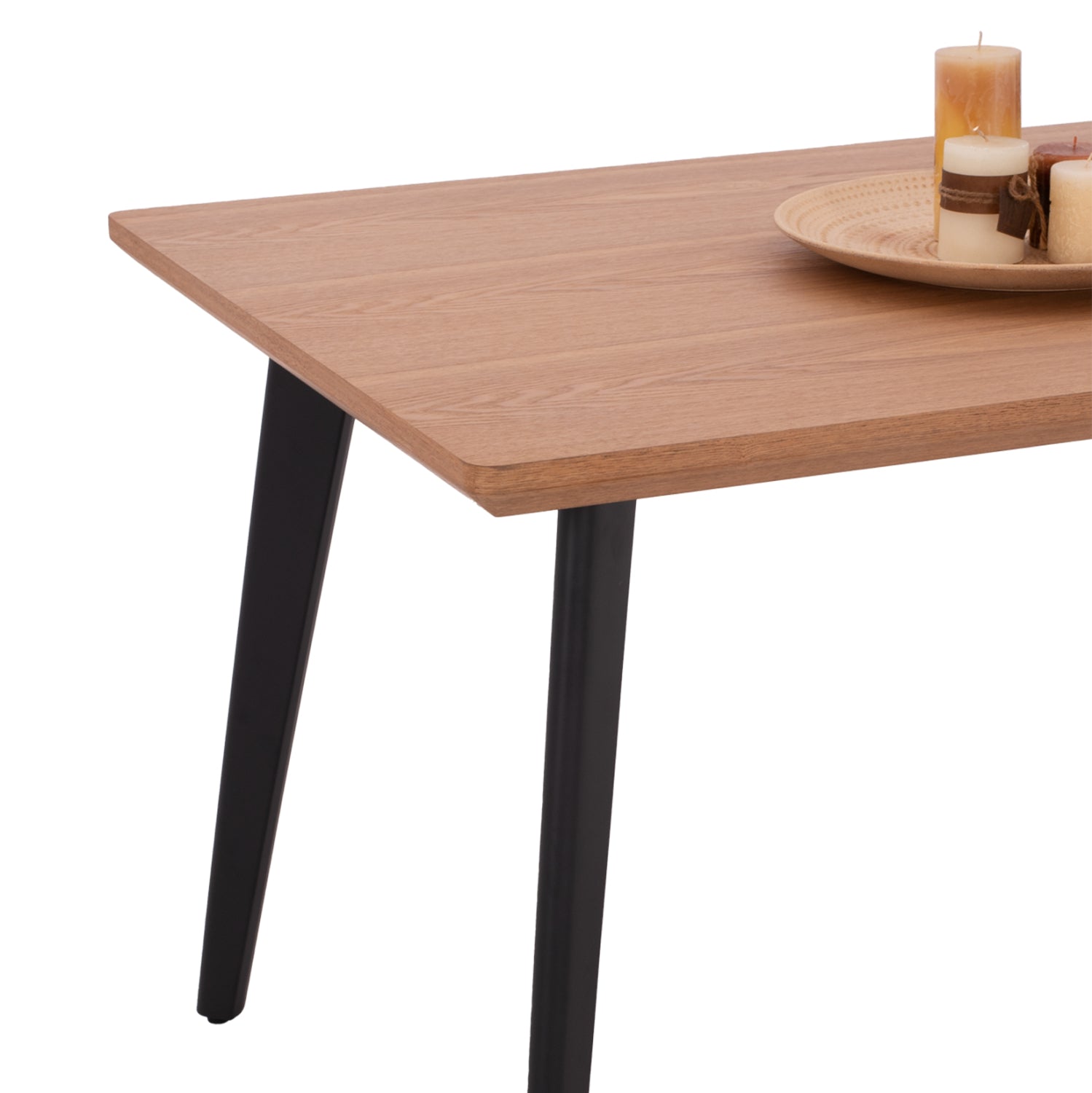 Трапезна маса VALEN естествен-черен цвят 160x90x75 см