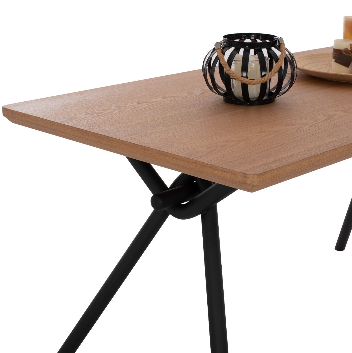 Трапезна маса MANDY орех-черен цвят 140x80x75см