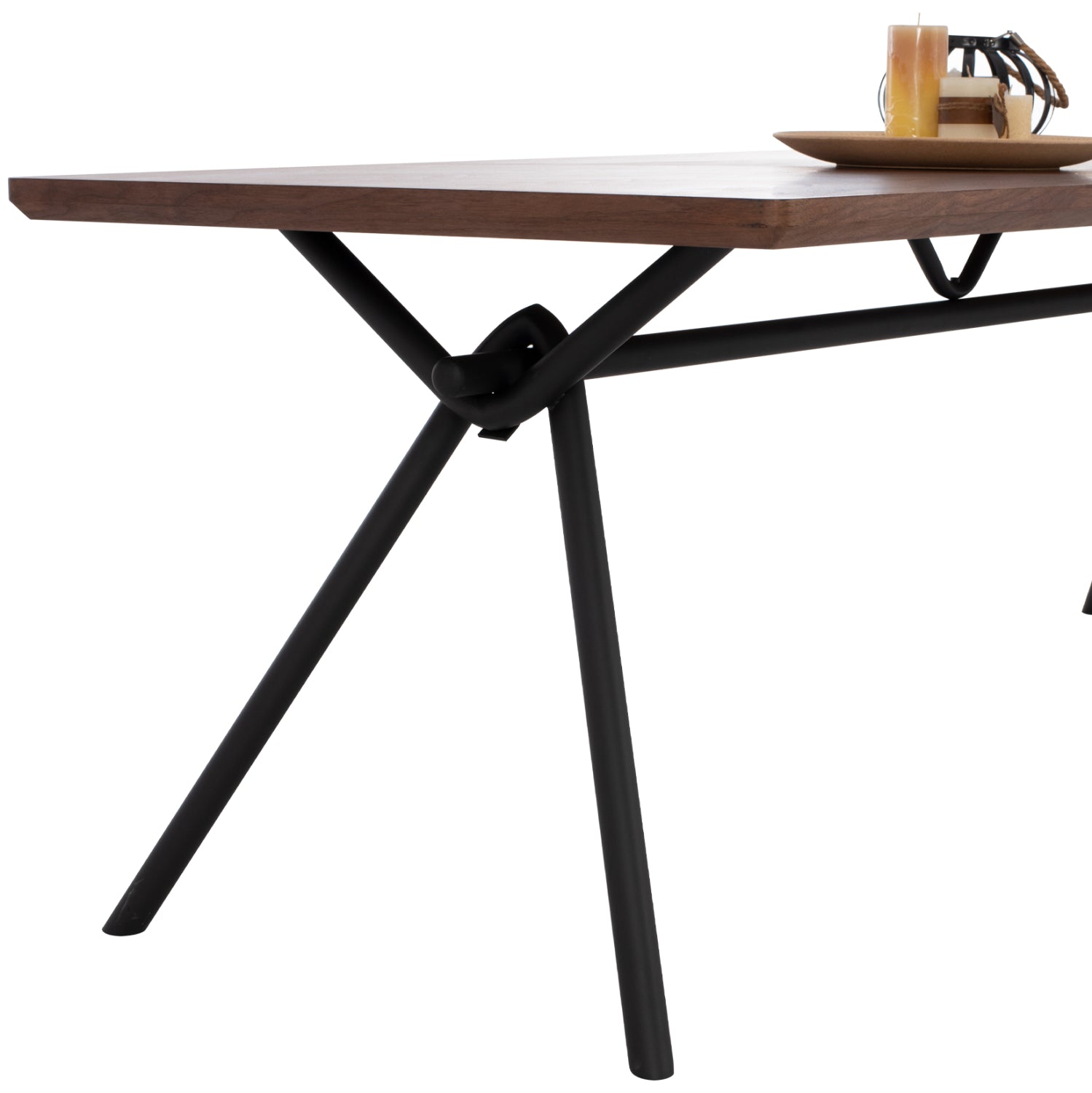 Трапезна маса MANDY орех-черен цвят  220x90x75см