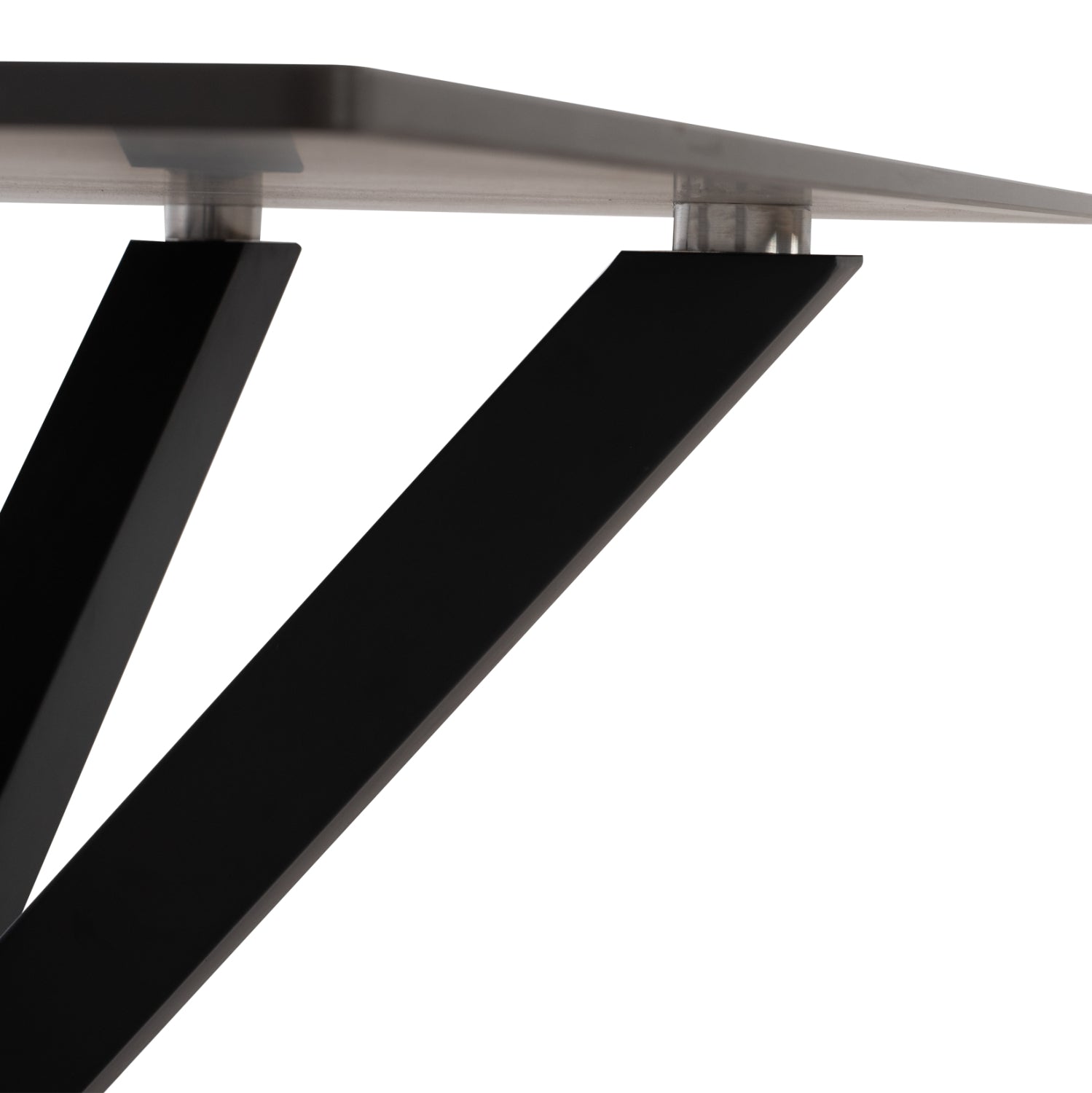 Трапезна маса SYNTEC от синтеров камък, черни метални крака, 160x90x75см