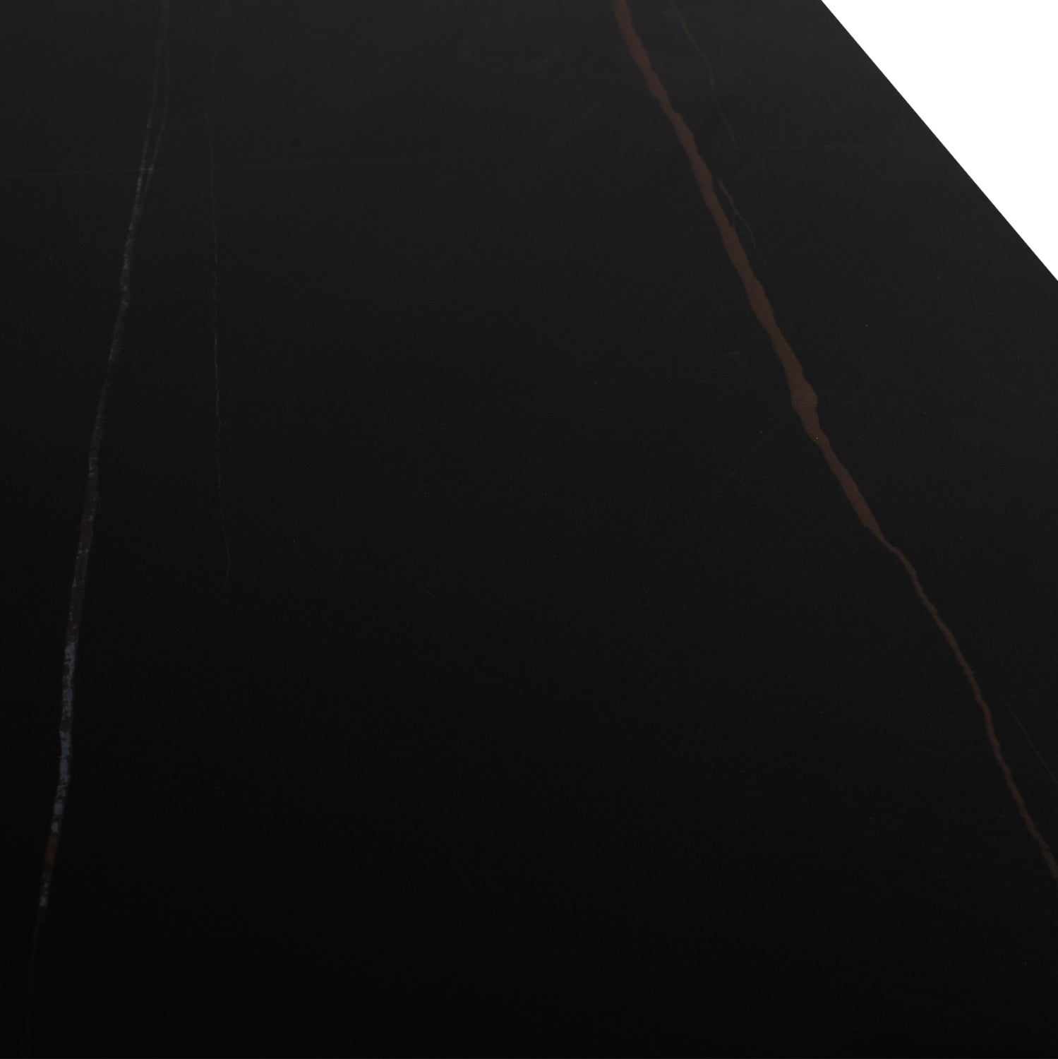 Трапезна маса SYNTEC от синтеров камък, черни метални крака, 160x90x75см