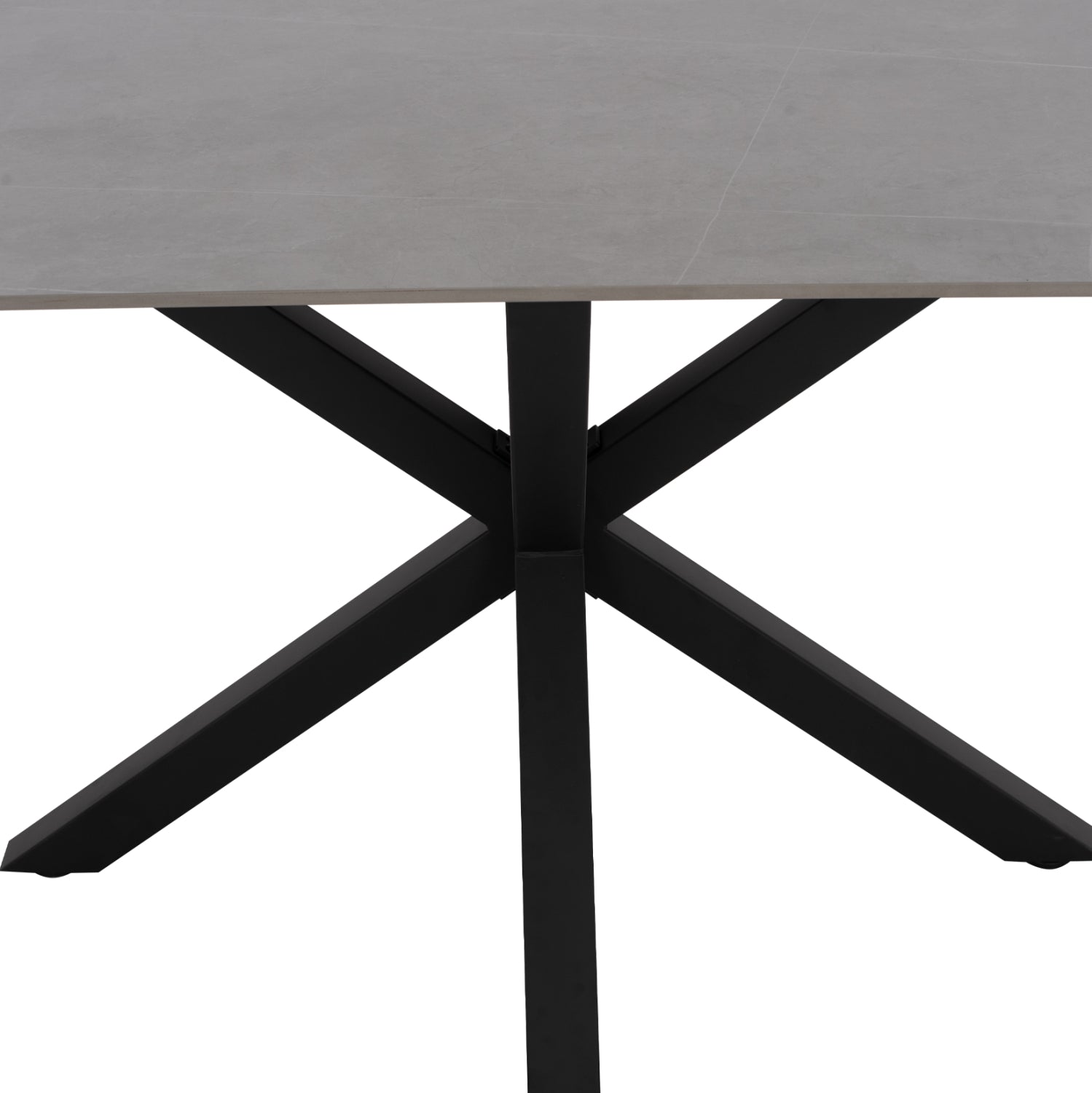 Трапезна маса SYNTEC синтеровани камък сиви метални крака 160x90x75см
