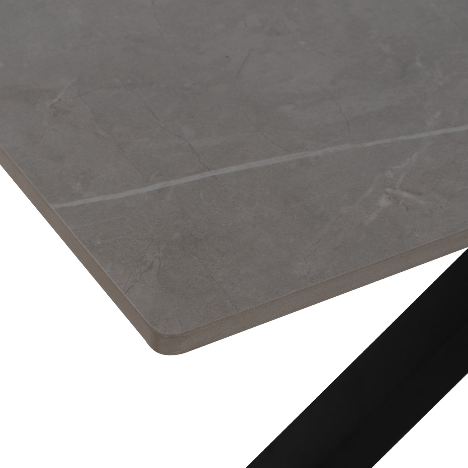 Трапезна маса SYNTEC синтеровани камък сиви метални крака 160x90x75см