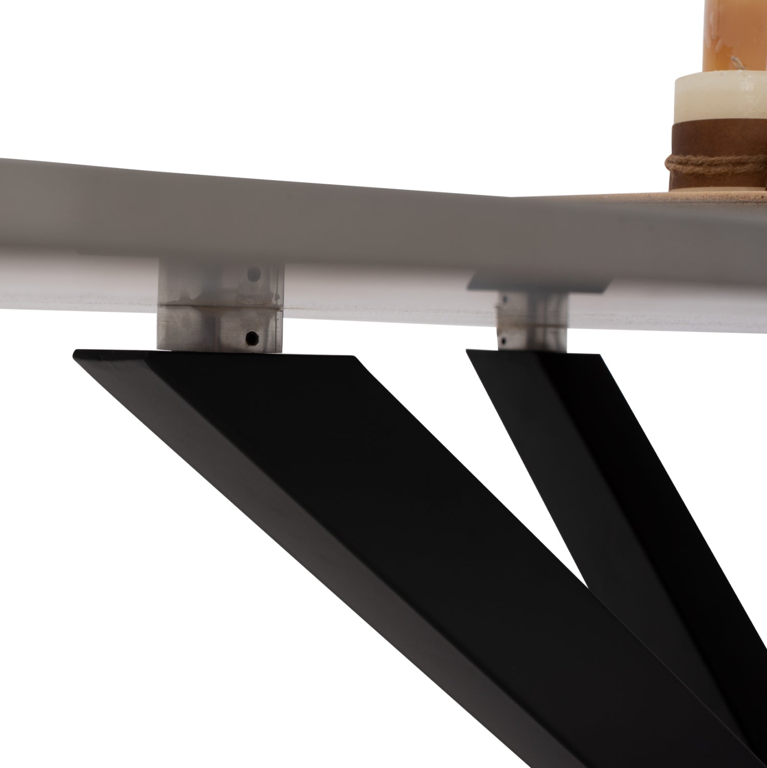 Трапезна маса Syntec синтеровани камък сиви метални крака 160x90x75см