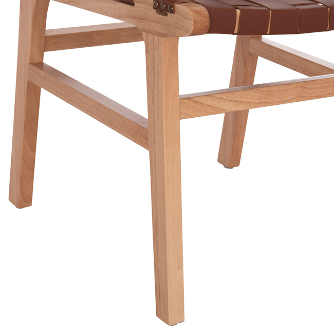 Кресло FELIPE дърво с pu кафяво 61x59x86 cm.