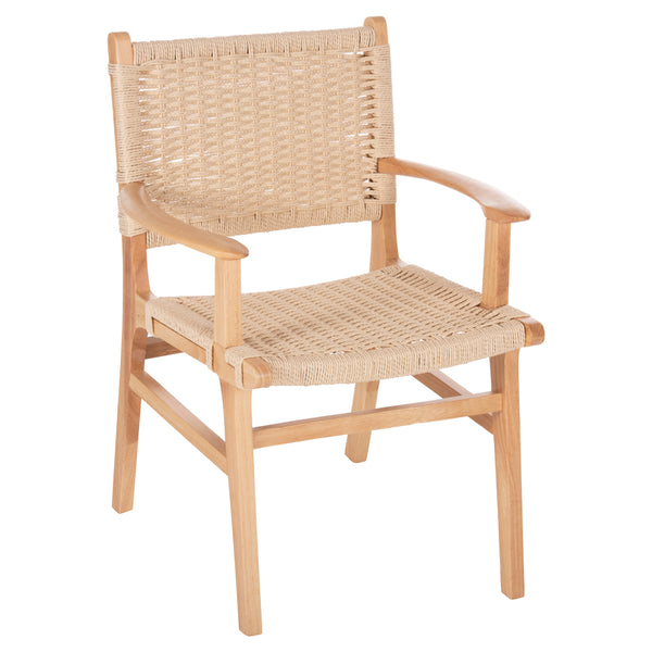 Кресло Игнасио натурал дърво/въже 61x56x83