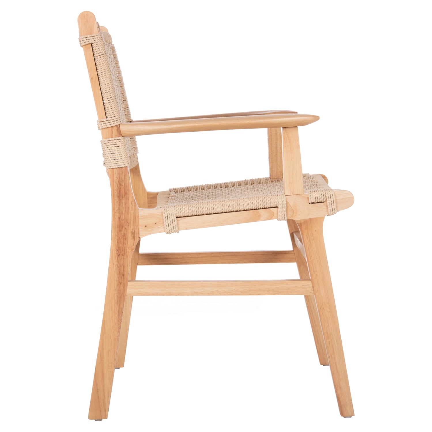 Кресло Игнасио натурал дърво/въже 61x56x83