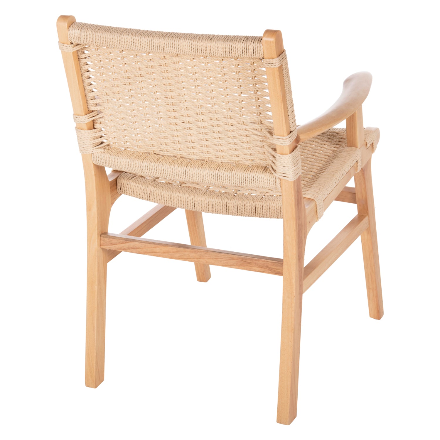 Кресло Игнасио натурал дърво/въже 61x56x83