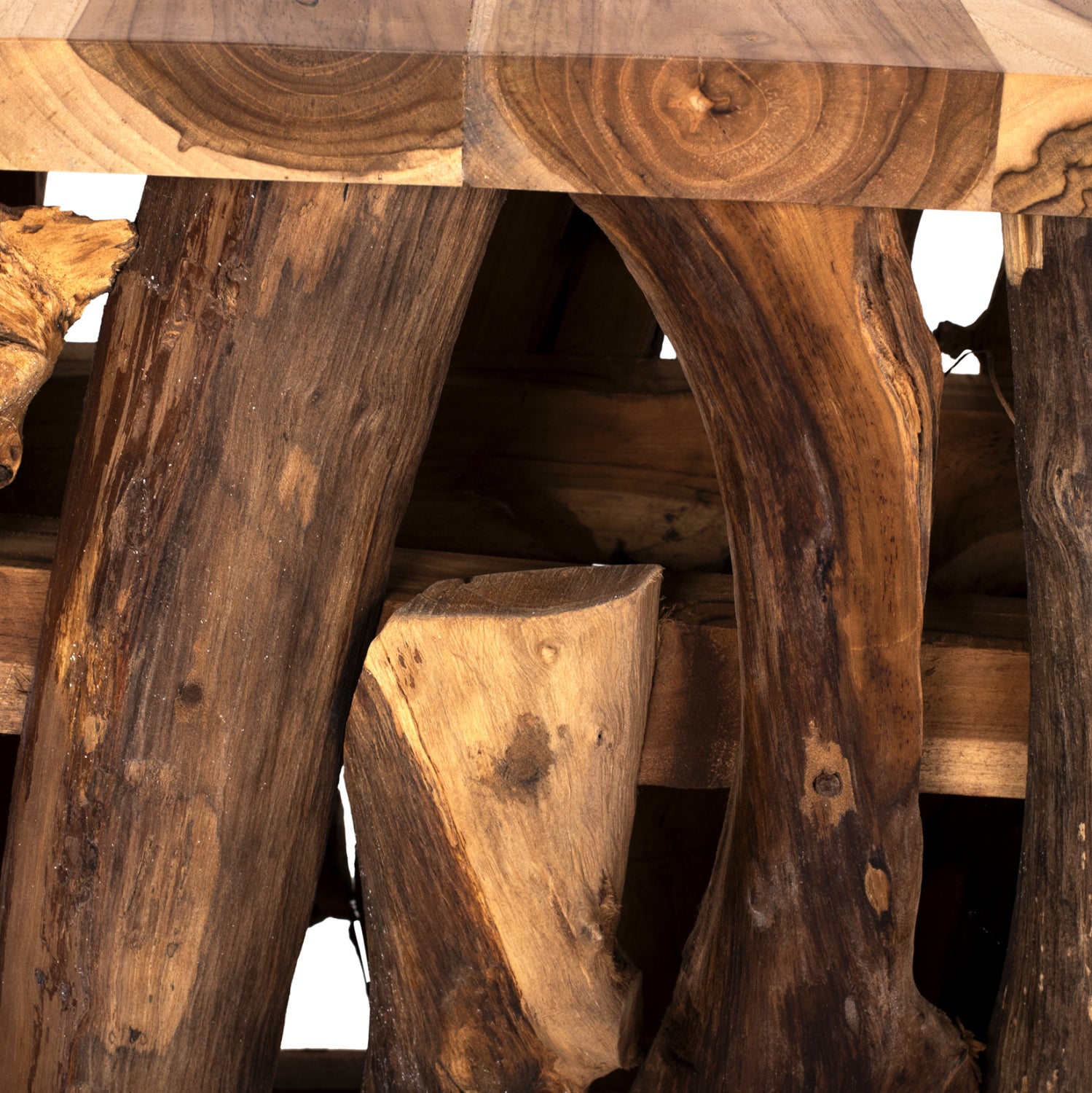 Конзола от масивно естествено тиково дърво 100x35x75см