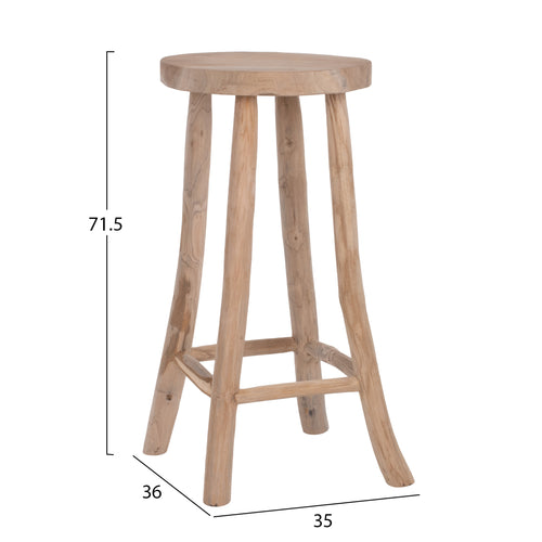 Бар стол ф35 -тиково дърво  Φ34,5Χ71,5