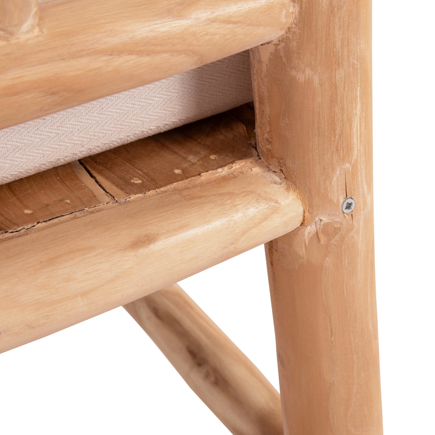 Комплект  EDDARD от 4 части/ масивно тиково дърво, естествен цвят - бял с маса  120x50x45