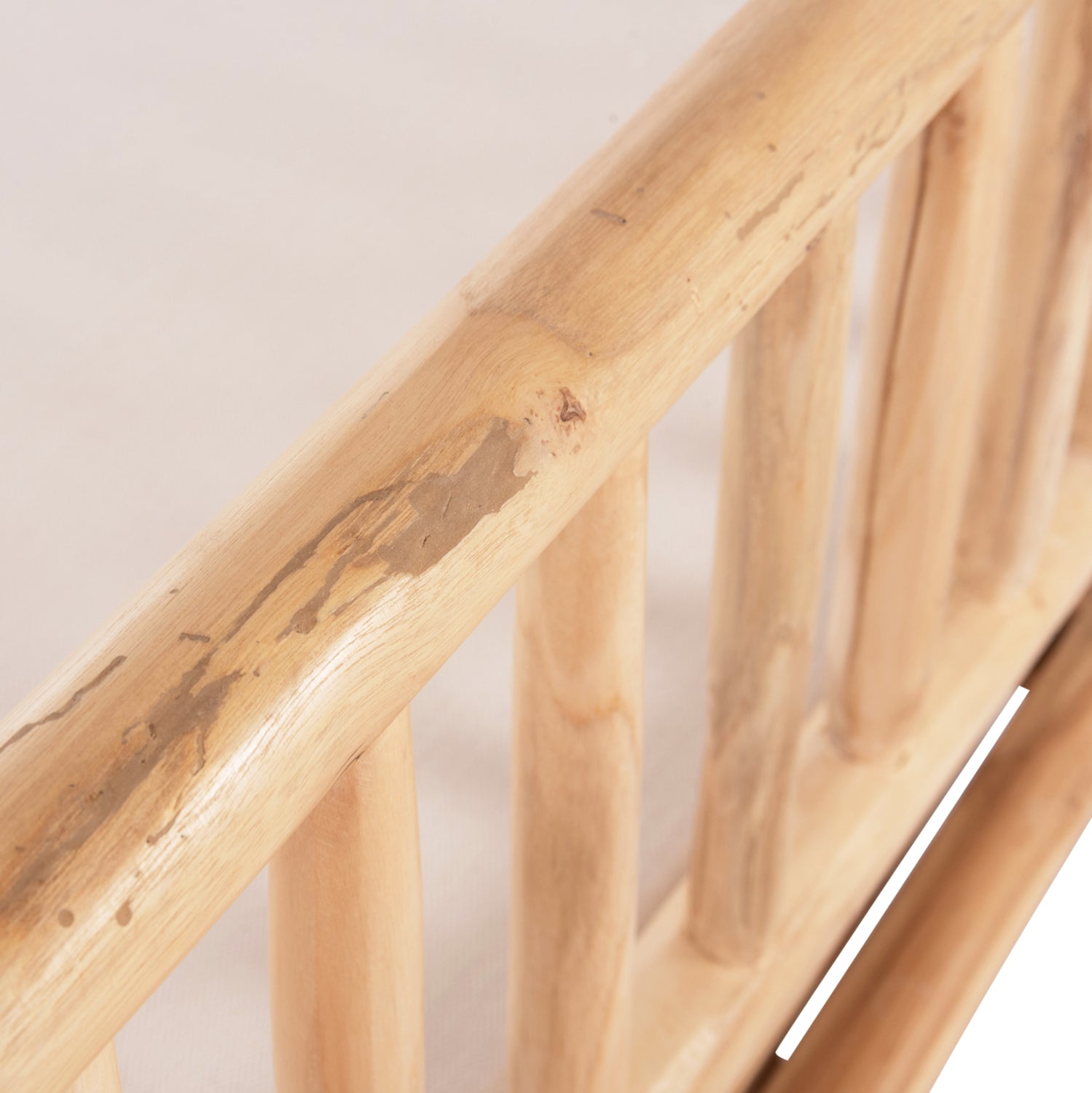 Комплект  EDDARD от 4 части/ масивно тиково дърво, естествен цвят - бял с маса  120x50x45