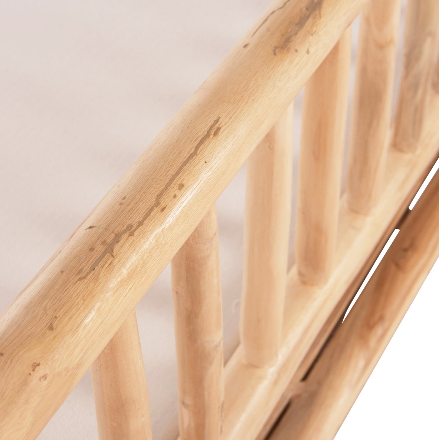 Комплект  EDDARD от 4 части/ масивно тиково дърво, естествен цвят - бял с маса  120x50x45