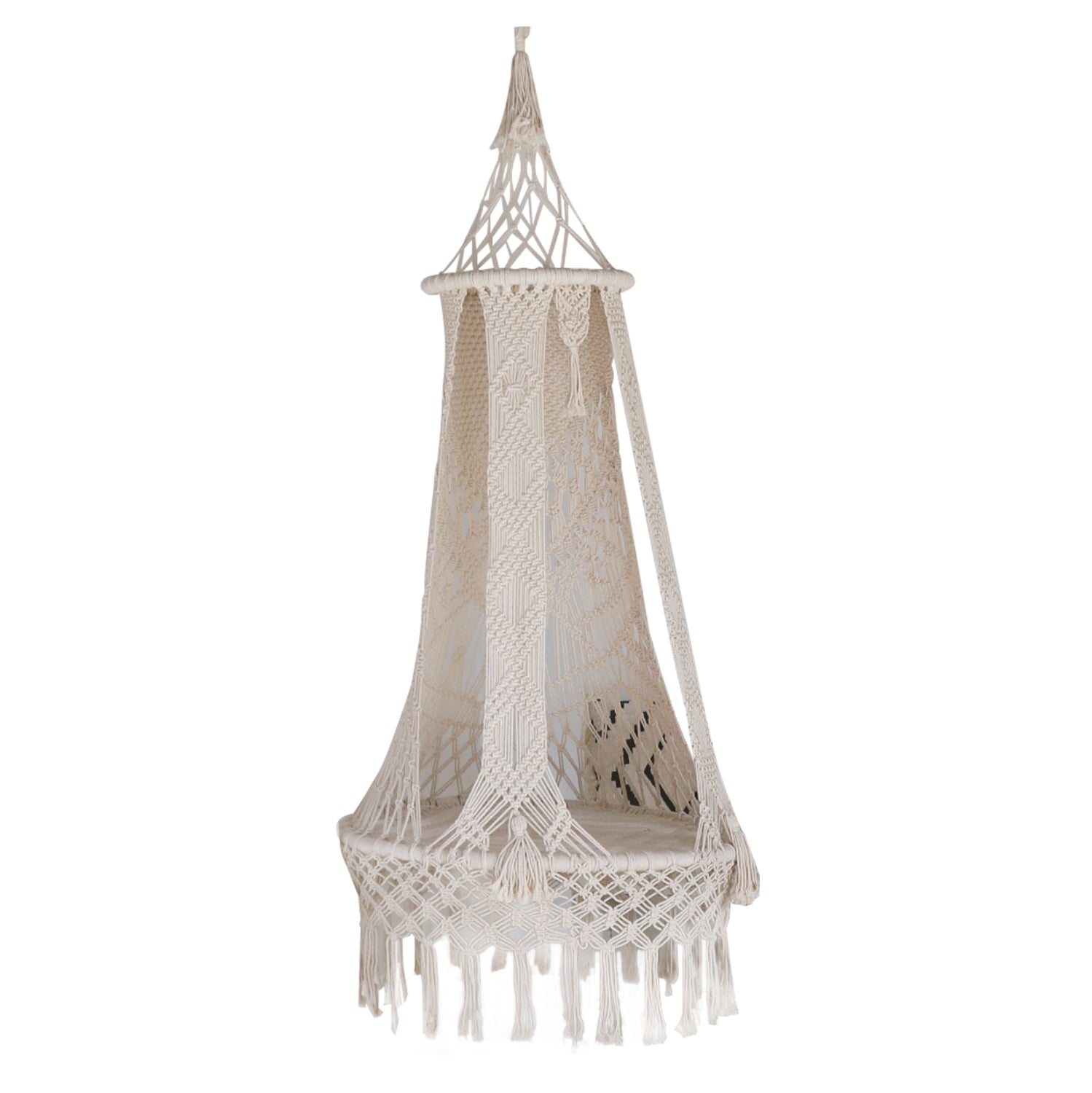 Висящо гнездо макраме цвят екрю 80X150 см.