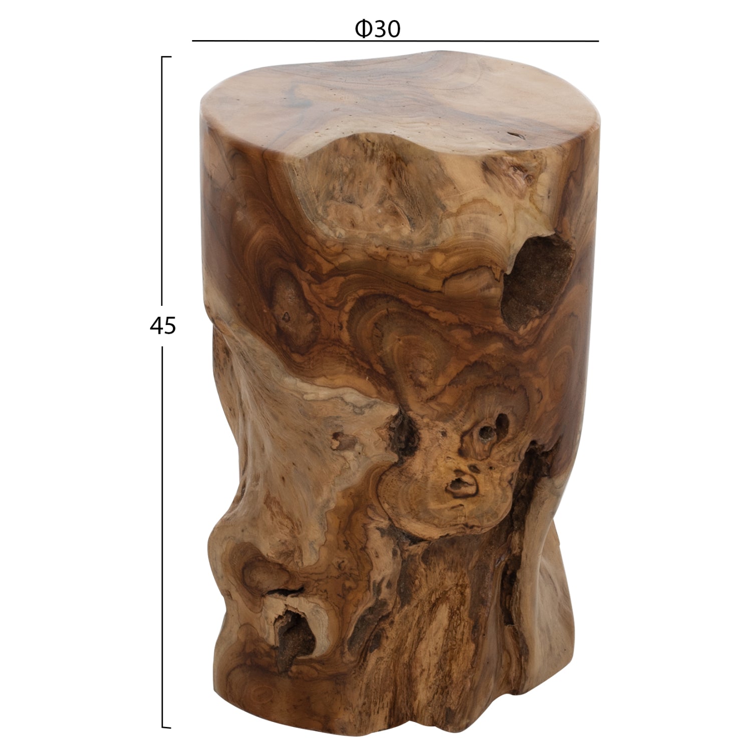 Странична табуретка 9350 естествен цвят Φ30X45Φсм