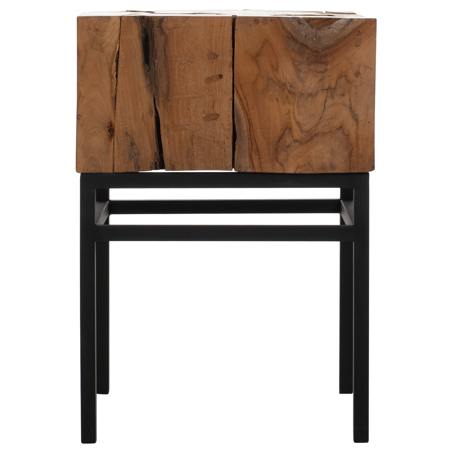 Странична маса PIEN естестествен-черен цвят 38X38X55см