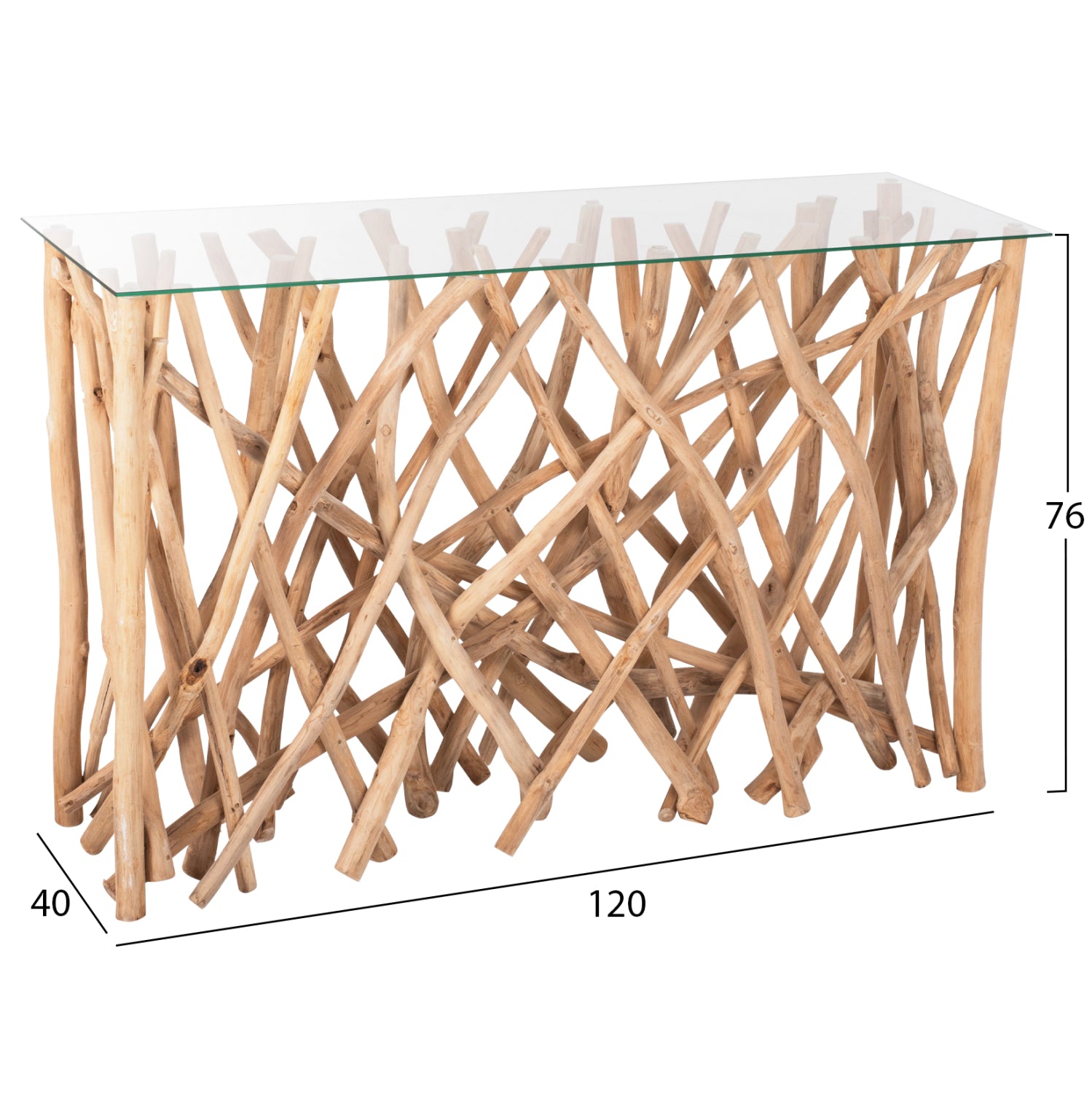 Конзола от тиково дърво 120X35X75