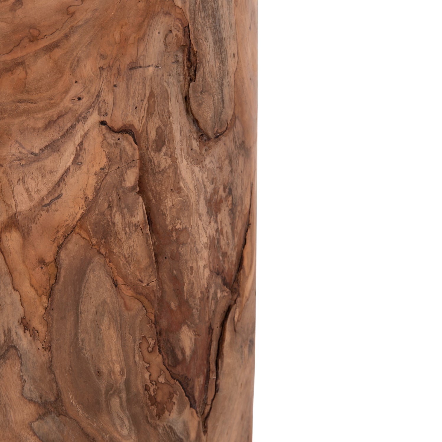 Масичка TRONCO тиково дърво естествен цвят Φ30x45см