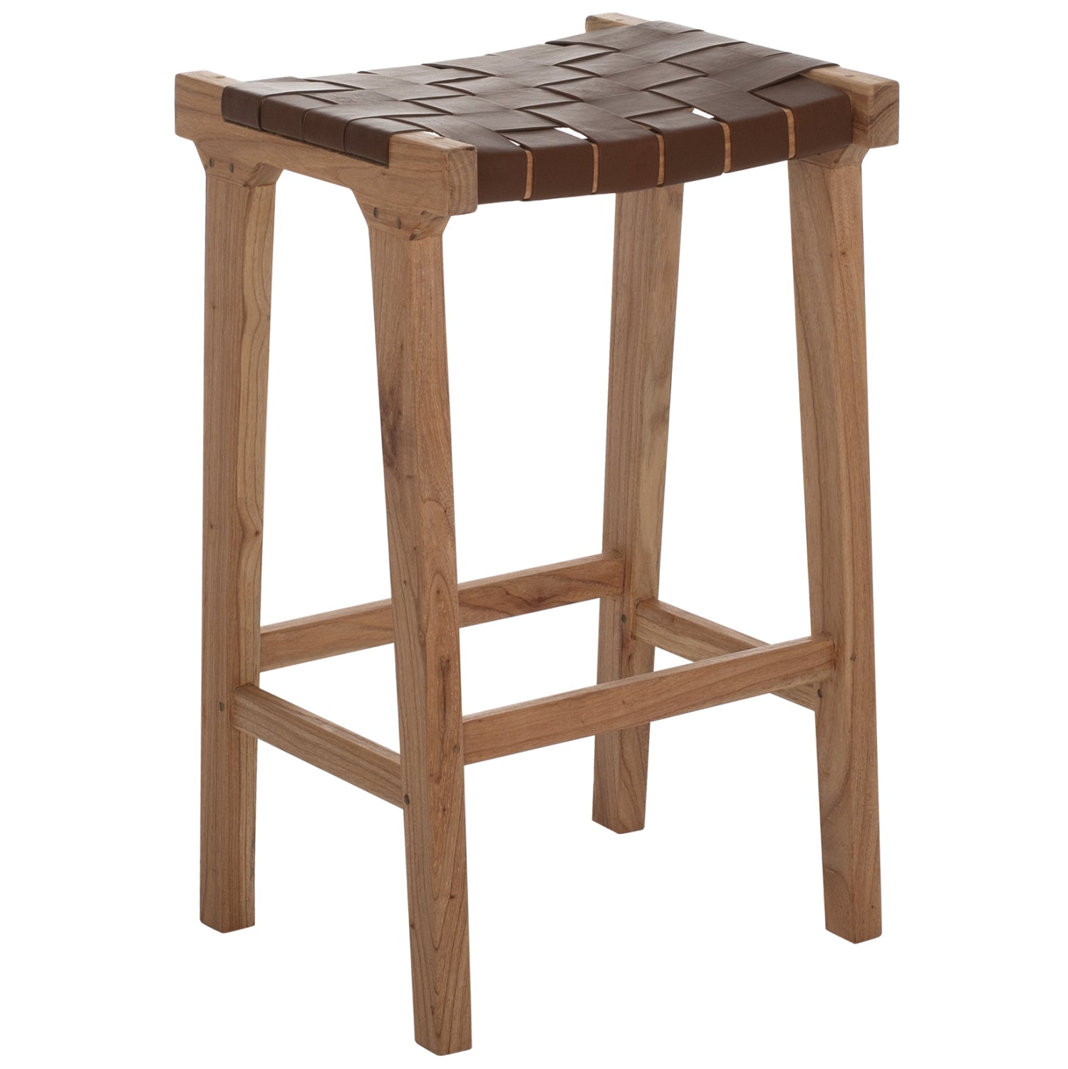 Нисък бар стол тиково дърво  40X35X65