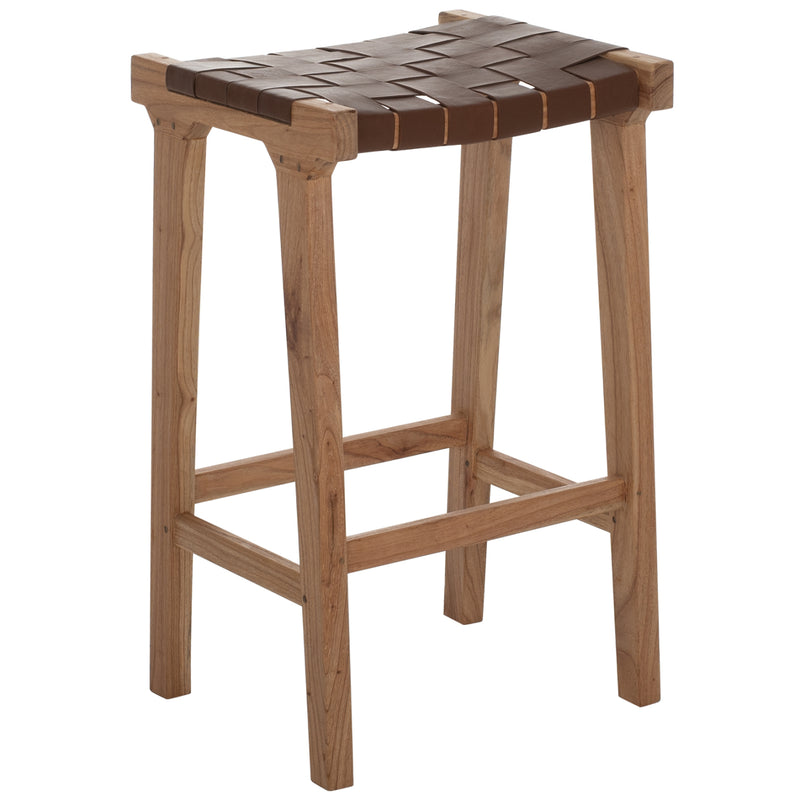 Нисък бар стол тиково дърво  40X35X65