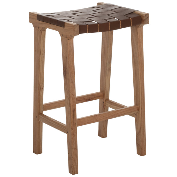 Нисък бар стол тиково дърво  40X35X65