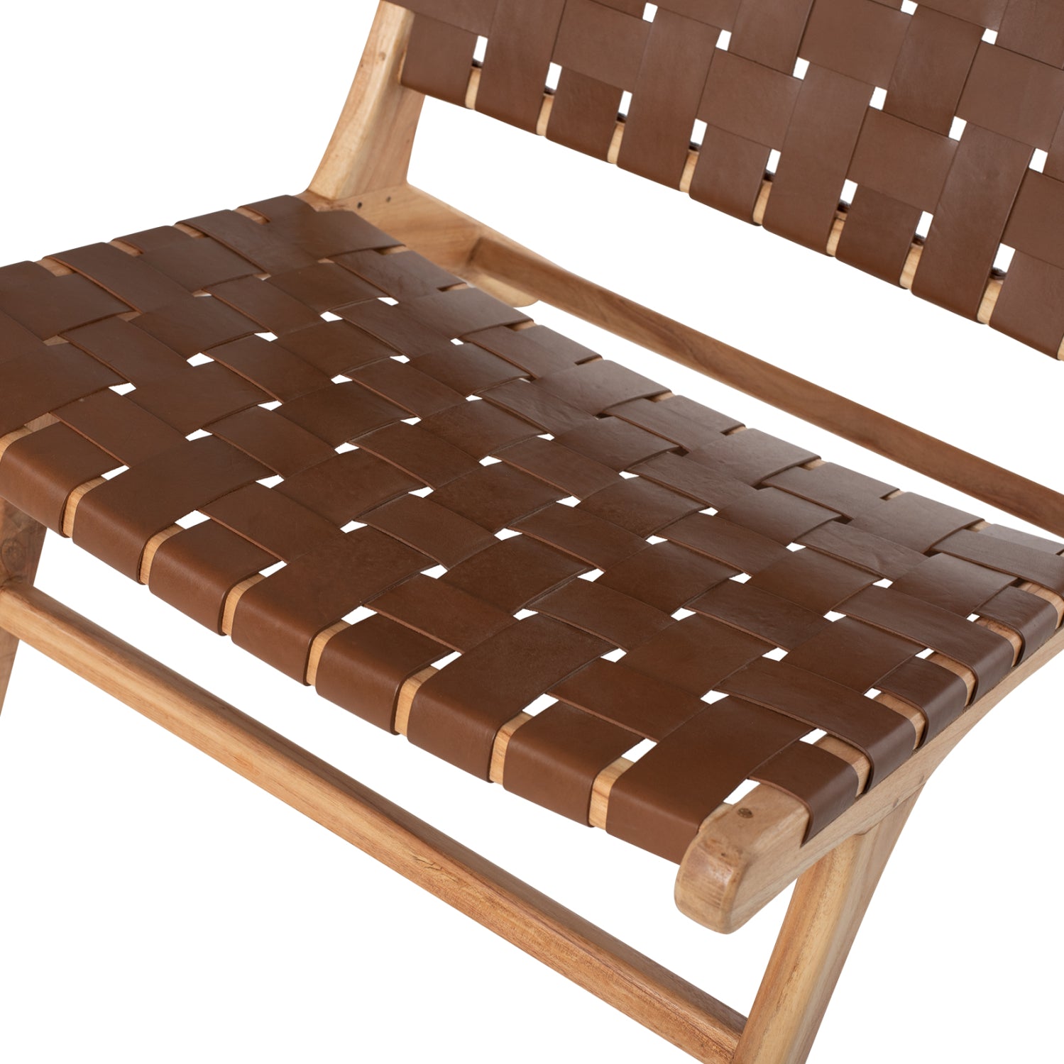 Стол Фелипе тиково дърво цвят натурал-кафяв 65x82x88