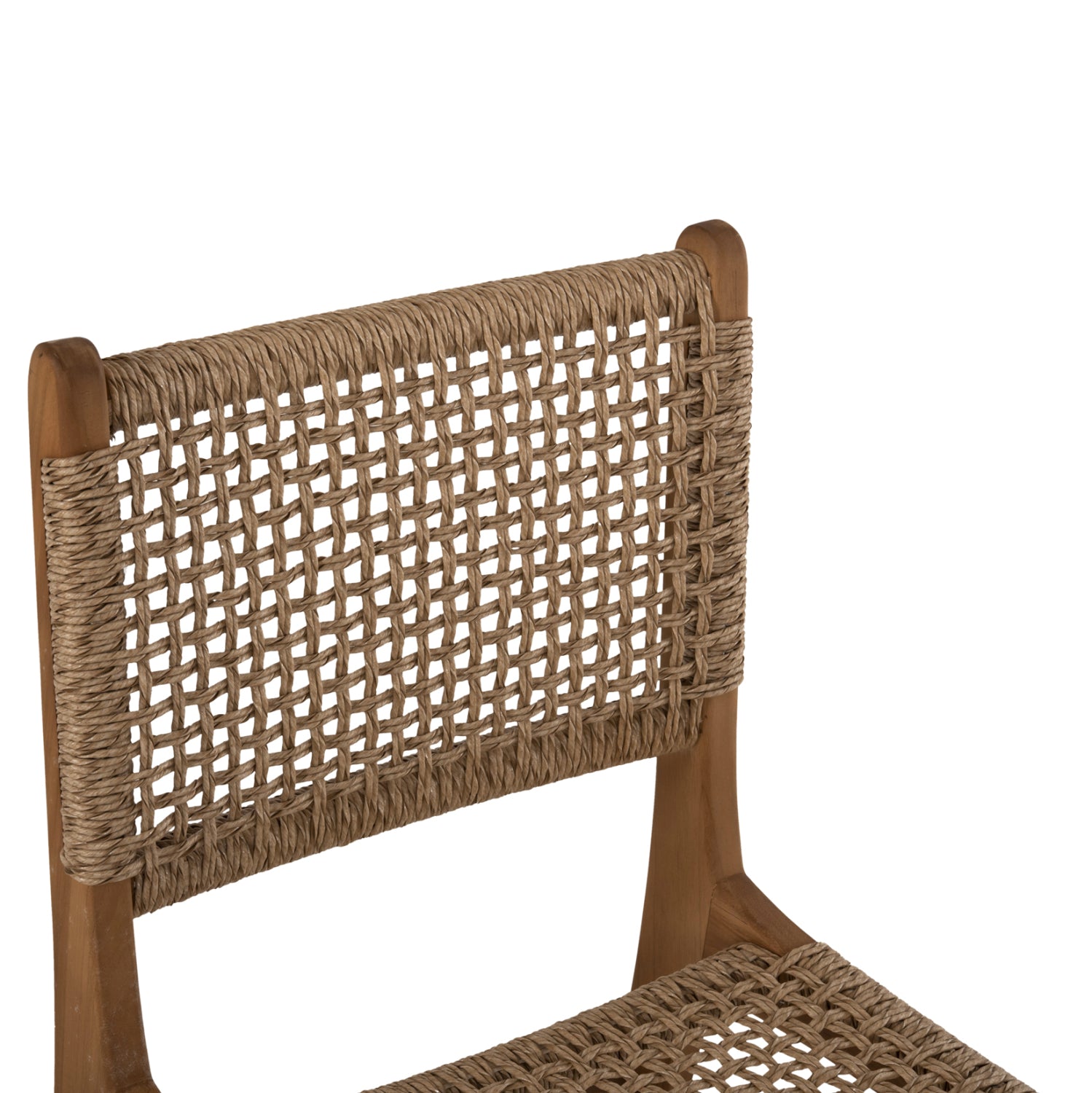 Стол Лея тиково дърво-въже естествен цвят 50x62x85см