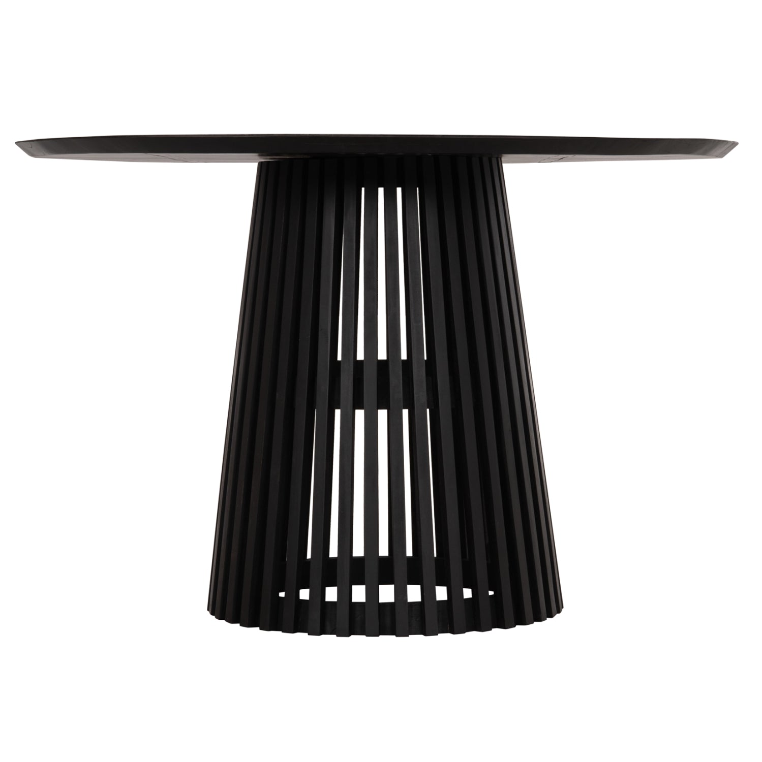 Кръгла трапезна маса FRANTZ  масив mindi черен φ118x79см