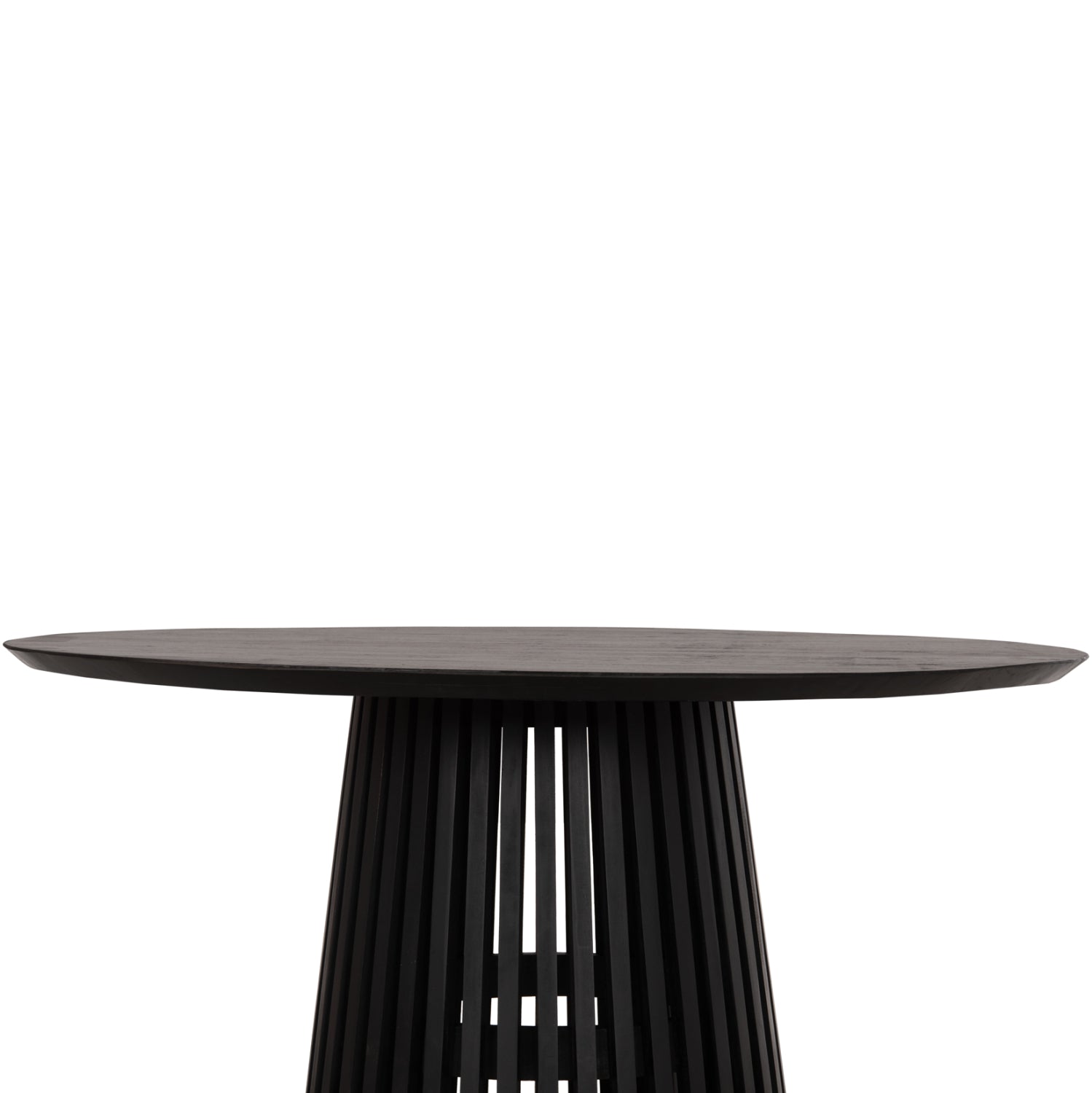 Кръгла трапезна маса FRANTZ  масив mindi черен φ118x79см