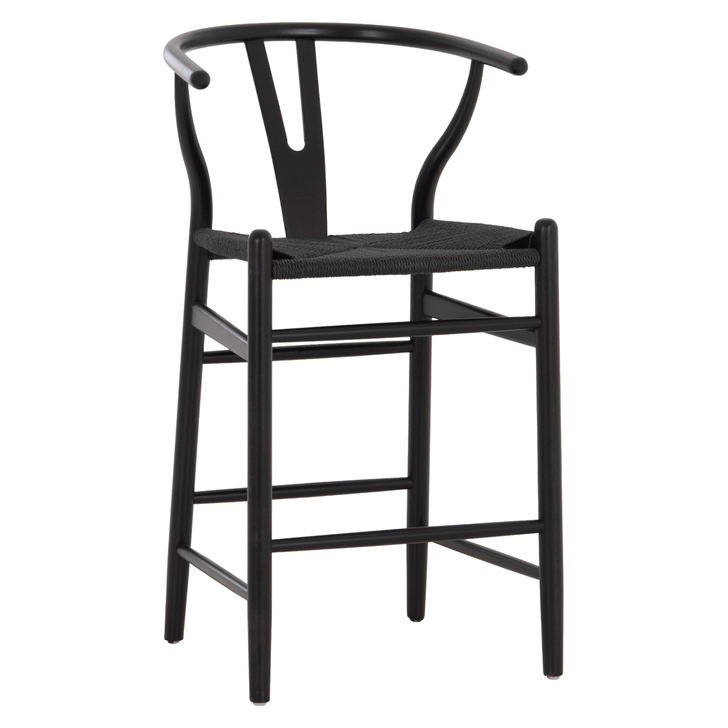 Бар стол brave с облегалка тип „жълта кост“ - букова дървесина - черен 48x53x100всм.