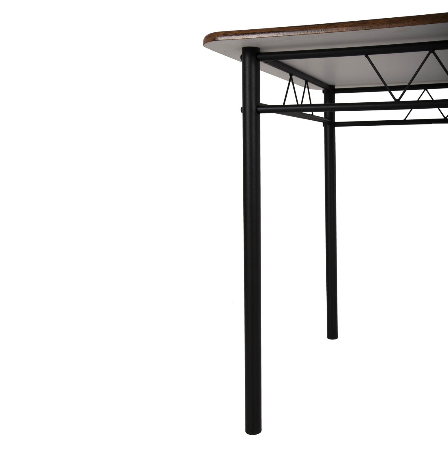 Комплект за трапезария 5 части, черен метал Peary-mdf в цвят орех 110x60x74всм.