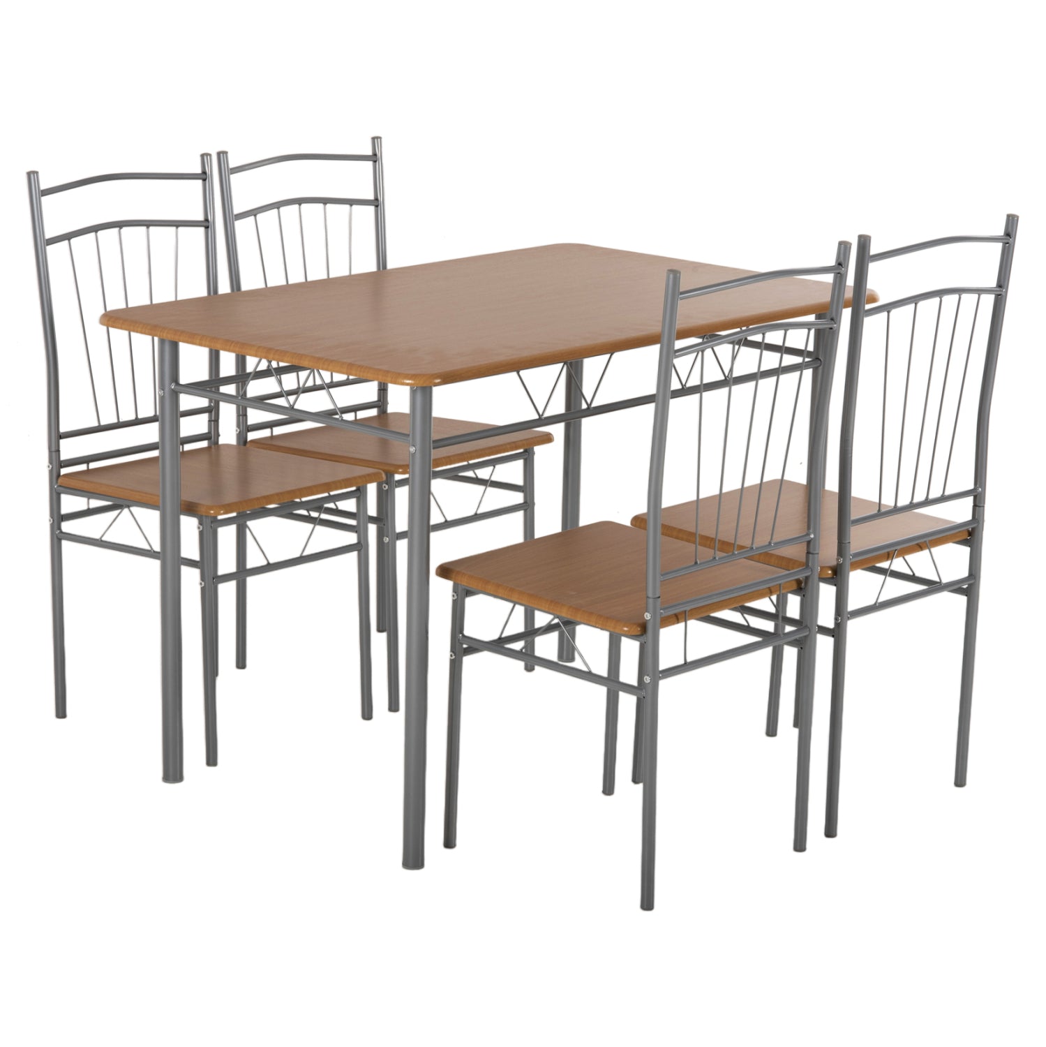 Комплект за трапезария 5 части, метал Peary -mdf в цвят sonama, 110x60x74всм.