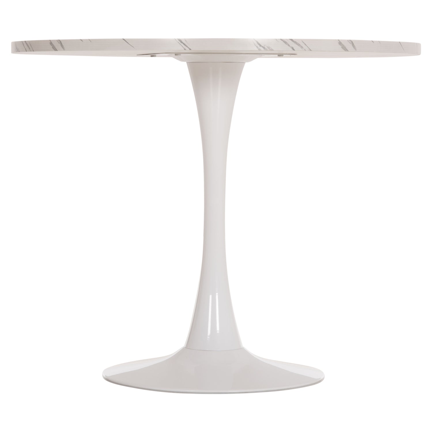 Трапезна маса ROLLO кръгла бял мрамор φ90x74см.