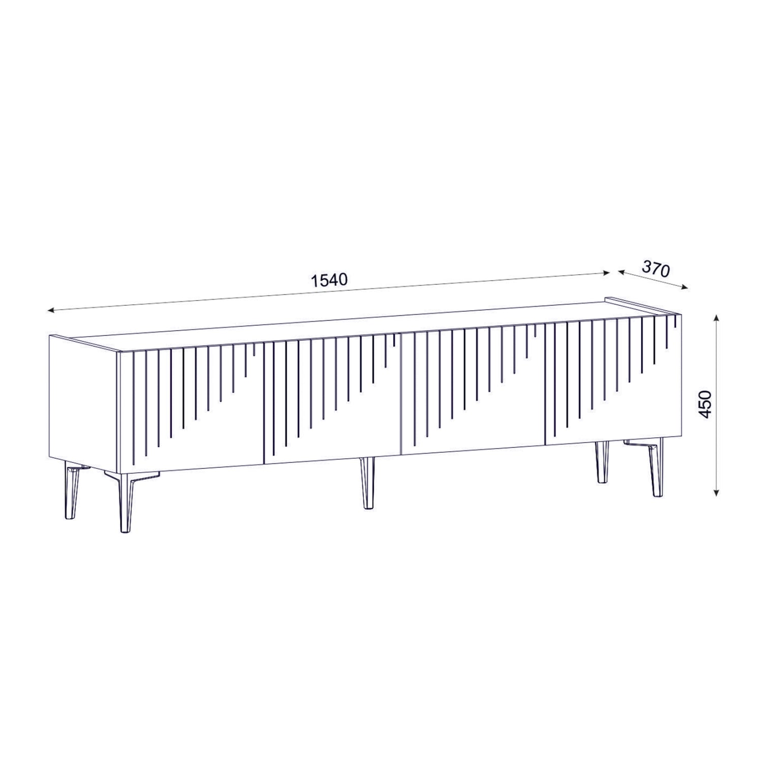 Тв шкаф цвят натурал-черен мрамор  154x37x45
