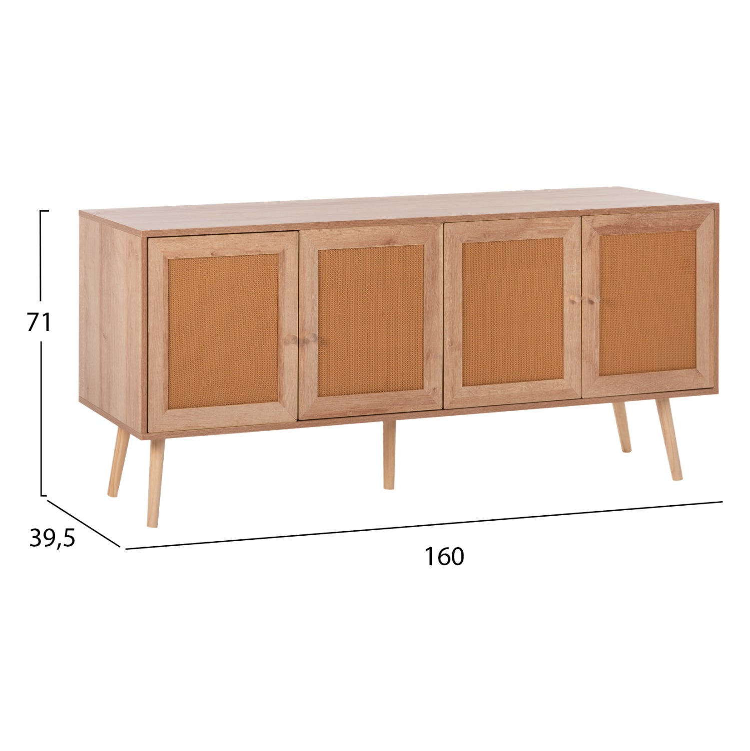 Бюфет COLM цвят натурал  160x39,5x71